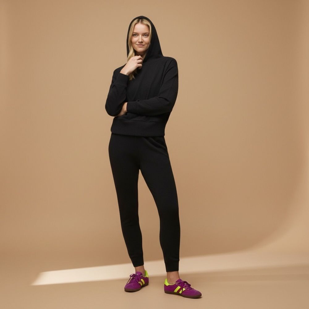 Prana Women's Black Hoodie & Leggings Set Size L Casual Fall Outfit